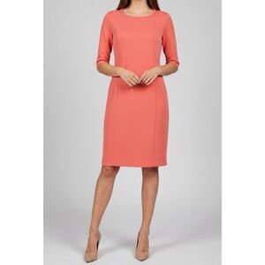 Worth Coral Pink Shift Dress Women’s Size 6 Knee Length Office Half Sleeve